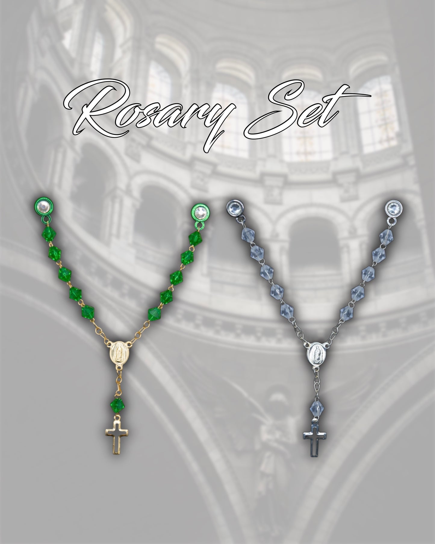 Green & Clear Rosary Set