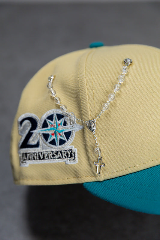 Silver Crystal Pearl Rosary