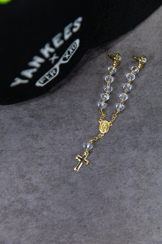 Gold Clear Zircon Rosary