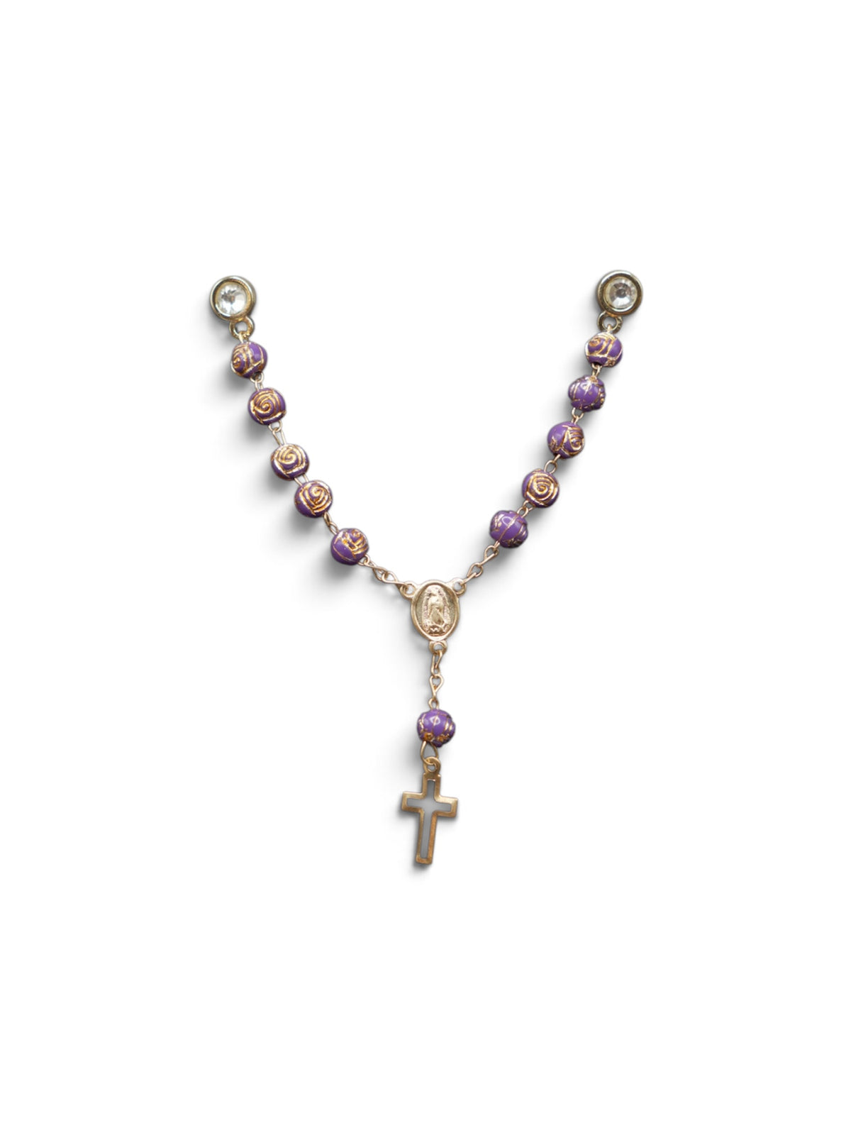 Gold Purple Rose Rosary