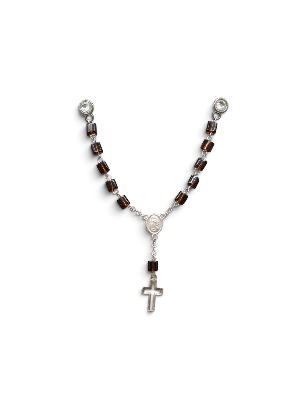 Silver Brown Rosary