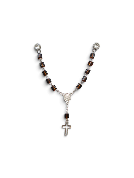 Silver Brown Rosary