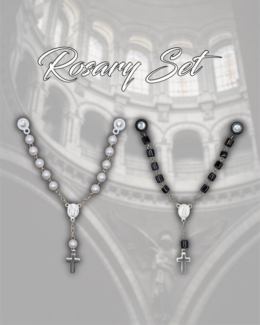 Black & White Rosary Set