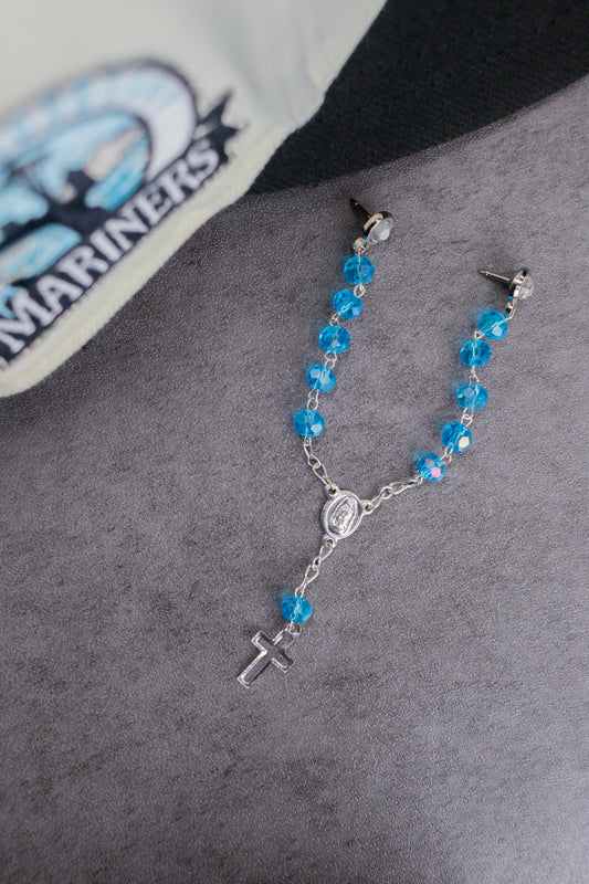 Silver Blue Zircon Rosary